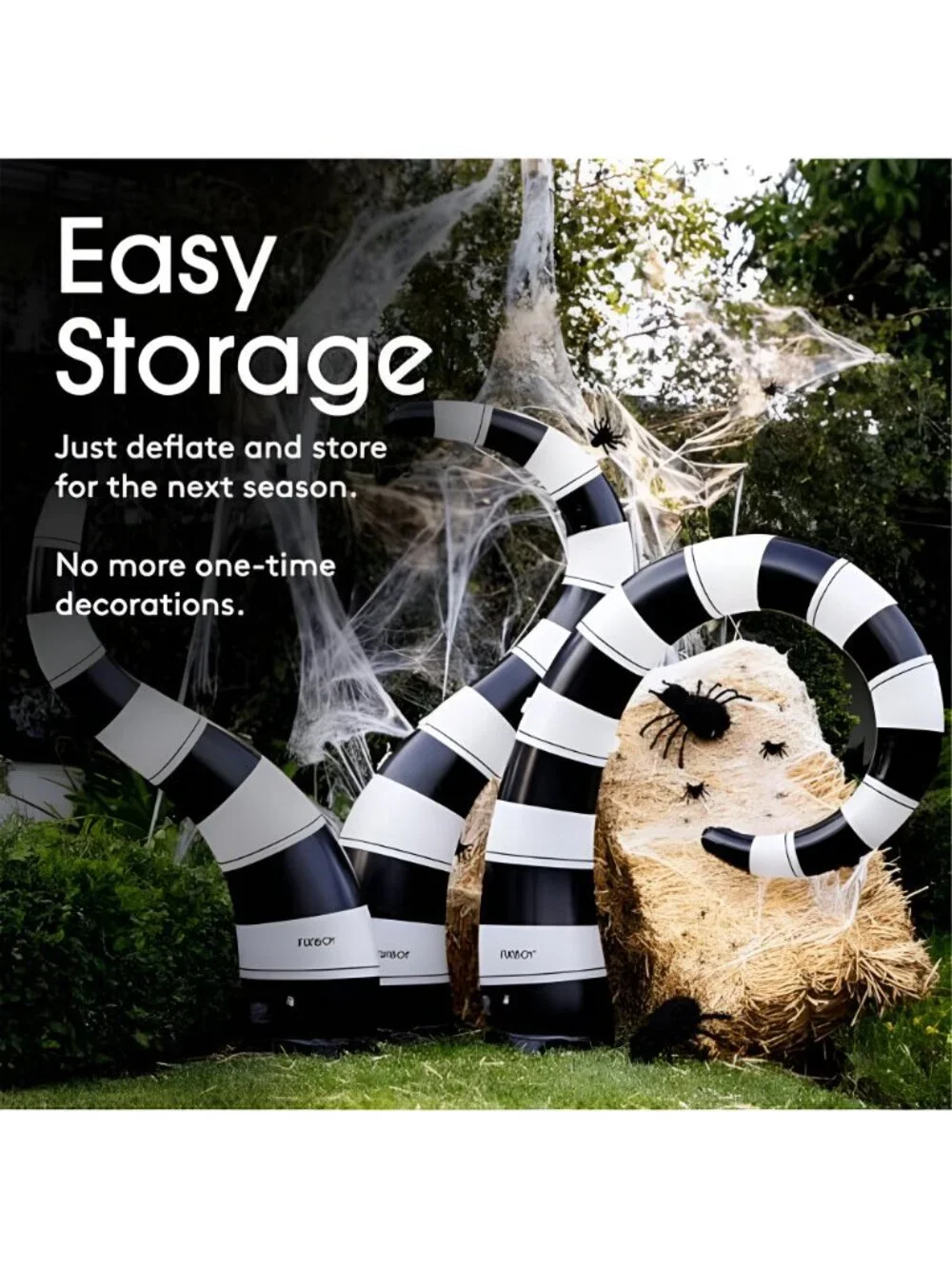 Giant Inflatable Halloween Yard Snakes 3 Pack, Cordless, No Blower